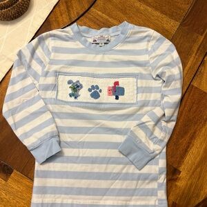 Blue Striped Kids Long Sleeve Shirt